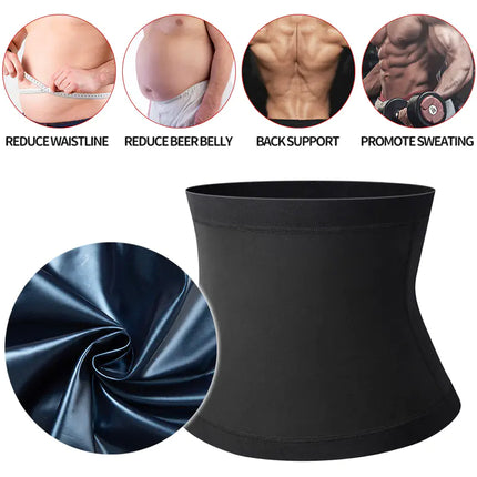 Men’s Abdomen Reducer Sauna Body Shaper – Waist Trainer Sweat Belt for Slimming & Core Support