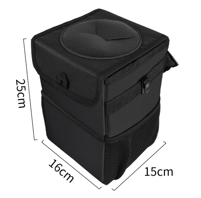Foldable waterproof car trash can hanging on seat back

6L car trash bin made from durable Oxford cloth

Black car trash can organizer inside vehicle interior