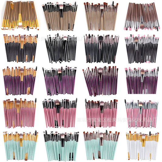 20-Piece Professional Makeup Brush Set – Face & Eye Cosmetic Tools with Soft Nylon Bristles