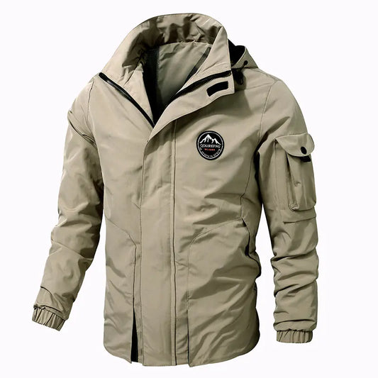 Men’s Casual Waterproof Jacket – Hooded & Multi-Pocket Outdoor Coat (M–8XL)