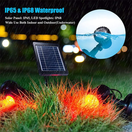 RGB Submersible Solar Garden Spotlights – Waterproof Pathway & Pond Lighting