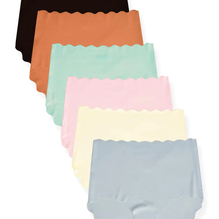 Culottes taille haute sans coutures DingLu – Sous-vêtements invisibles et coquins pour femmes (lot de 6, multicolore)