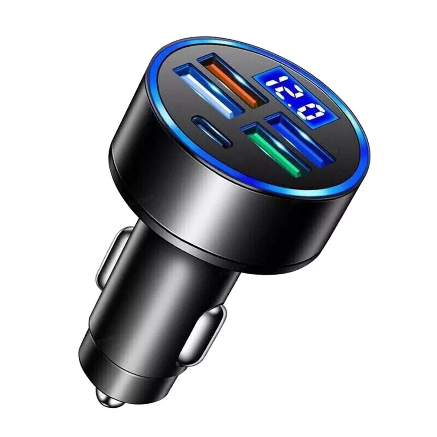 5-Port Super Fast Car Charger Adapter – USB & Type-C for iPhone, Samsung & Android