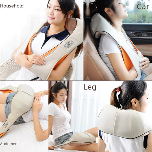 Masseur électrique multifonction pour le cou et les épaules – Chauffage infrarouge avec 8 points de massage (usage domestique et automobile) Livraison gratuite
