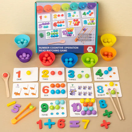 Perles Montessori à clipser pour les mathématiques – Jouet éducatif de comptage et d'association de couleurs pour enfants (4 à 6 ans) | Livraison gratuite