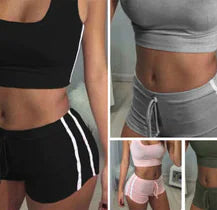 2-Piece Women’s Yoga Set & Activewear Outfit – Stretch Cotton Gym & Casual Wear
