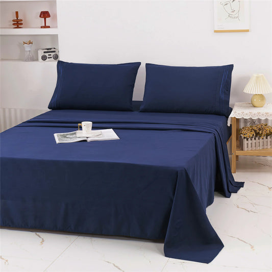 Polyester Modern Bed Sheet Set – 3/4-Piece Bedding Collection