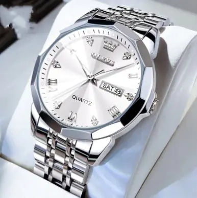 OLEVS men’s watch elegant quartz metal timepiece luxury accessory