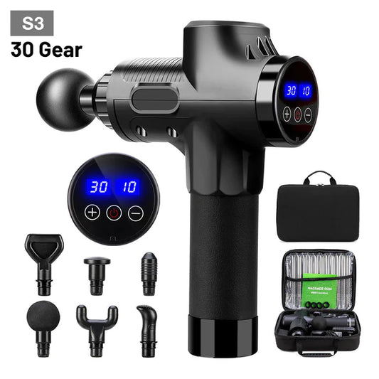 Pistolet de massage musculaire S30 – Mini masseur pour tissus profonds avec écran LCD et batterie longue durée