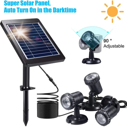 RGB Submersible Solar Garden Spotlights – Waterproof Pathway & Pond Lighting