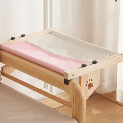 Balcony Window Glass Wooden Cat Bed – Sunbathing Perch