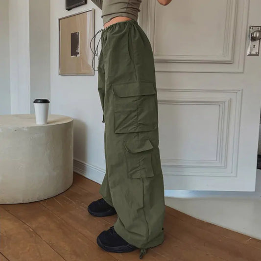 Women’s American Pocket Woven Overalls – Loose Slim Fit Casual Style
