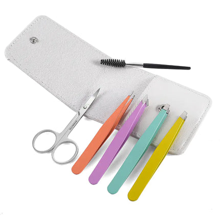 Stainless Steel Eyebrow Tweezers Grooming Set