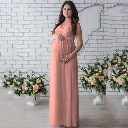 Lace Sleeveless Maternity Dress – Elegant Pregnancy Outfit with Comfort Fit