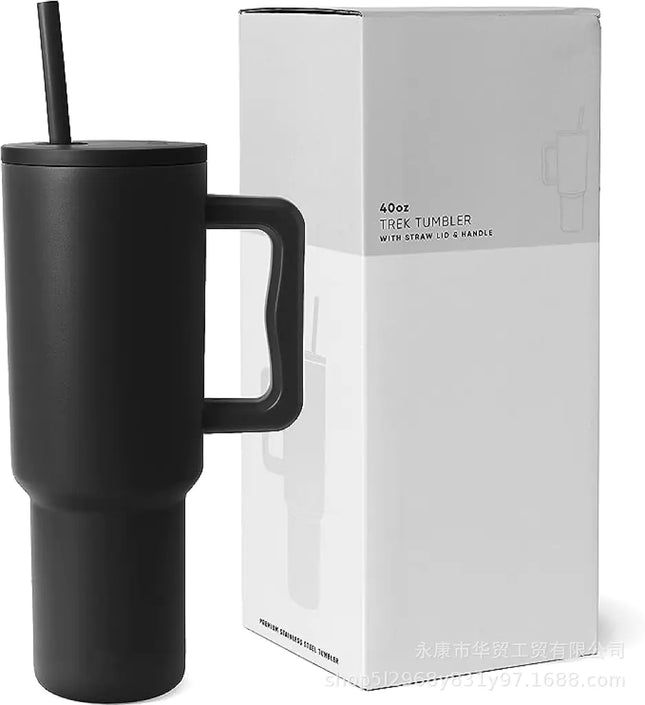 Handle Auto Cup – Insulated Stainless Steel Tumbler with Straw