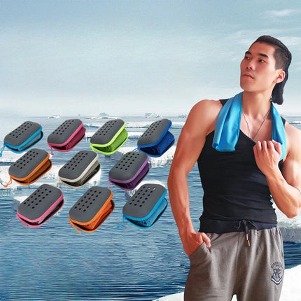 Quick-Dry Ultra-Fine Microfiber Cooling Towel with Waterproof Storage Case