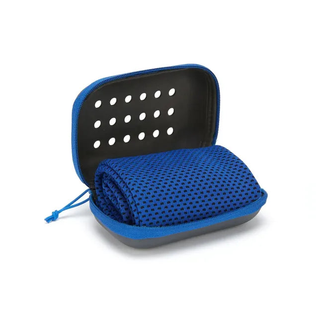 Quick-Dry Ultra-Fine Microfiber Cooling Towel with Waterproof Storage Case