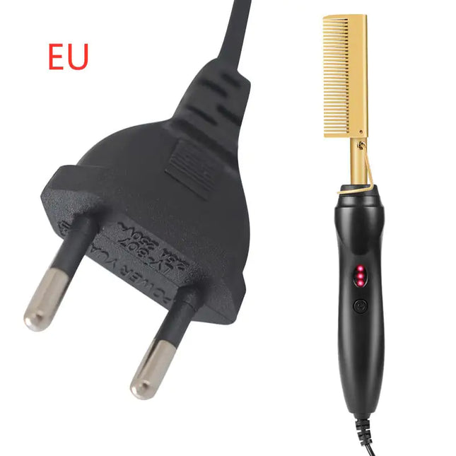 Electric Curling Comb – Wet & Dry Ceramic Hot Comb for All Hair Types