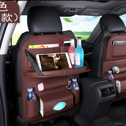Organiseur de siège auto avec table pliable – Rangement et plateau pour siège arrière en cuir PU | 30 % de réduction + Livraison gratuite