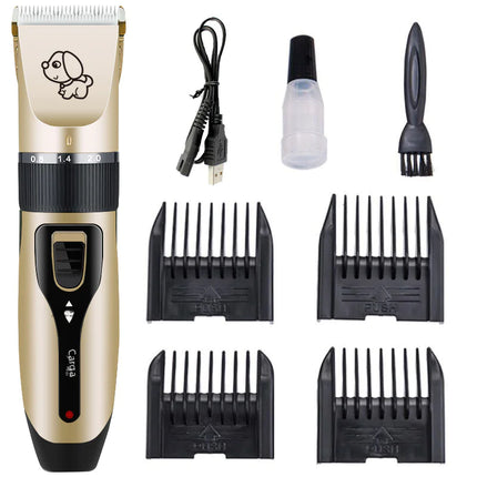 Electric Pet Grooming Kit for Dogs and Cats – Cordless Clipper Set with Multiple Blade Options