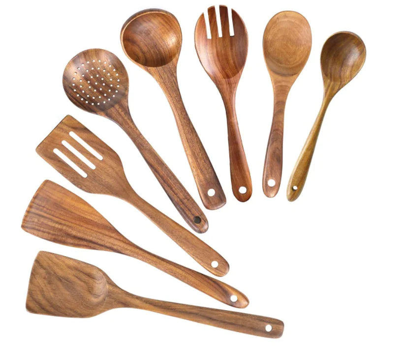 Culinary Essentials Wooden Spatulas – Premium Acacia Wood Kitchen Tools Set