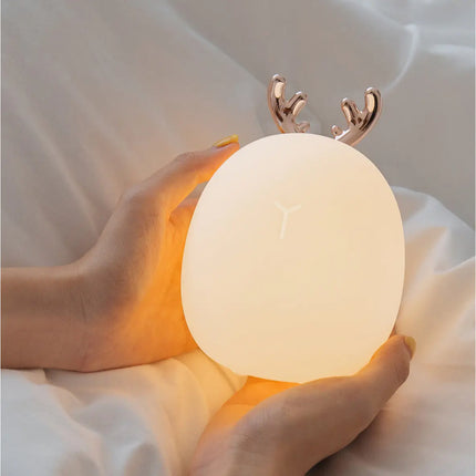 Lampe LED tactile créative en forme de lapin – Veilleuse mignonne avec bois en silicone | 30 % de réduction + Livraison gratuite dans le monde entier