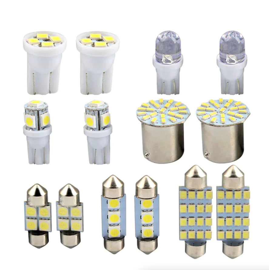 28pcs Car Interior LED Light Bulb Set – Dome, Map, Door, Trunk, License Plate