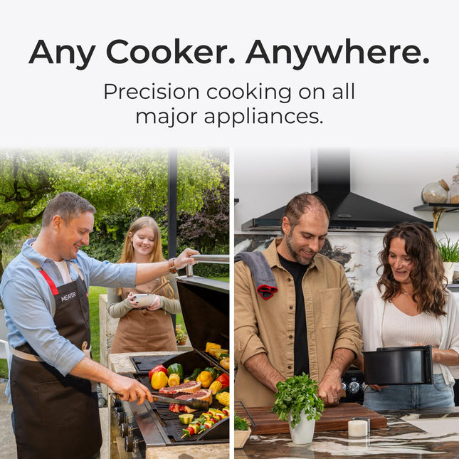 Thermomètre à viande sans fil avec deux sondes ultra-fines et contrôle par application Bluetooth – Barbecue, four, gril et fumoir