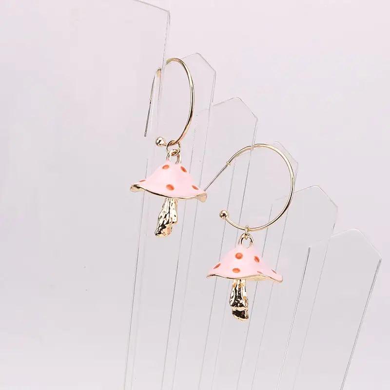 Multicolor oil dripping mushroom earrings Korean style

Silver mushroom statement drop earrings for women

Artistic multicolor statement earrings lightweight design