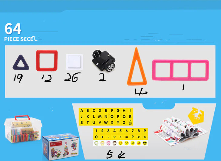 Magnetic Building Blocks Set – Educational STEM Toy for Early Learning (40–234 pcs) | free worldwide shipping.