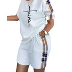 White With Printed Pattern / 3XL