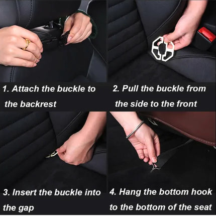 Organiseur de siège auto avec table pliable – Rangement et plateau pour siège arrière en cuir PU | 30 % de réduction + Livraison gratuite