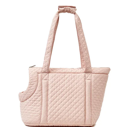 Quilted Korean-Style Pet Travel Bag – Soft Portable Carrier for Cats & Small Dogs