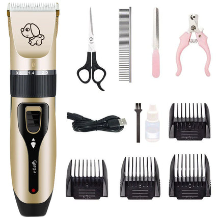 Electric Pet Grooming Kit for Dogs and Cats – Cordless Clipper Set with Multiple Blade Options