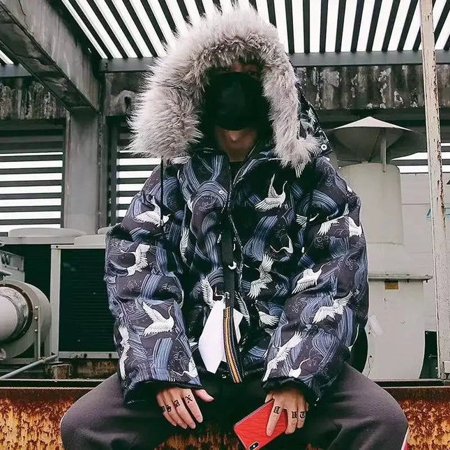 cotton padded jacket
loose fit winter coat
casual winter outerwear
men women winter jacket