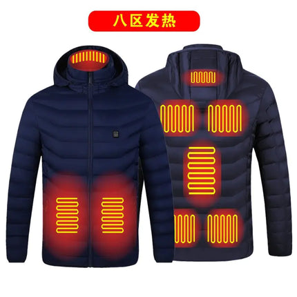 Smart Heated Cotton Jacket – USB Rechargeable Winter Coat for Men & Women