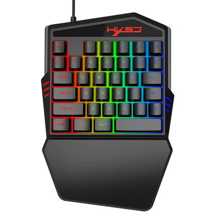 One-Handed Gaming Keyboard Set – RGB Backlit, Wired/Bluetooth Options, Ergonomic Design