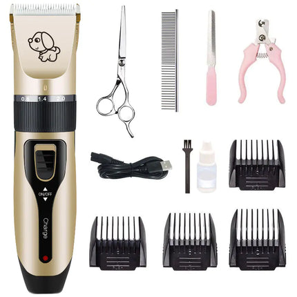 Electric Pet Grooming Kit for Dogs and Cats – Cordless Clipper Set with Multiple Blade Options