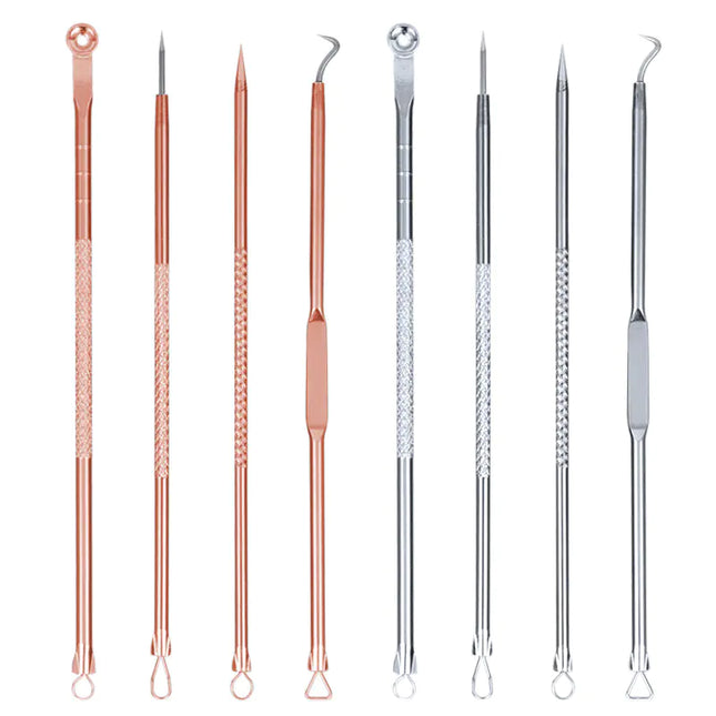 Stainless Steel Pimple & Blackhead Extractor Tool Set – Professional Acne Removal Kit