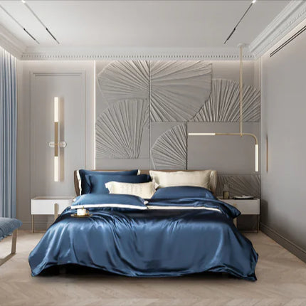 Double-Sided Washed Silk 4-Piece Bedding Set – Luxury Soft Comfort