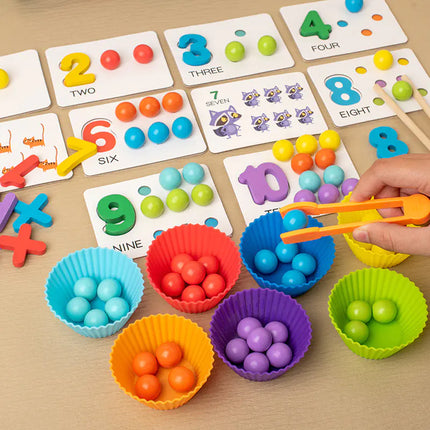 Perles Montessori à clipser pour les mathématiques – Jouet éducatif de comptage et d'association de couleurs pour enfants (4 à 6 ans) | Livraison gratuite