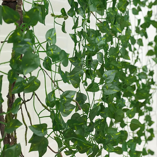 12pcs Artificial Plant Hanging Vines – Lifelike Green Leaf Home & Party Decor