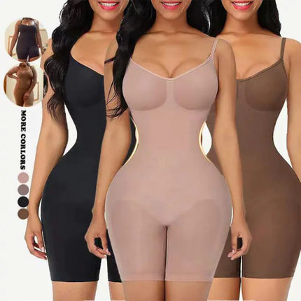 Full-body shapewear showing waist shaping and hip lift

Seamless one-piece shapewear available in multiple colors

Comfortable everyday body shaper front and back view
