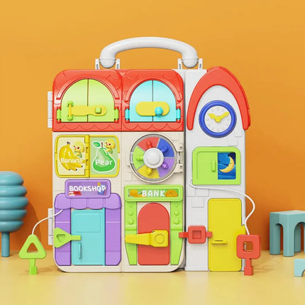 Bookhouse Montessori Busy Board – Interactive Learning Toy for Kids