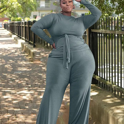 Plus Size  – Long Sleeve Top & Tailored Pants