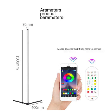 RGB LED Floor Lamp – Smart Color-Changing Ambient Light with Remote & Voice Control