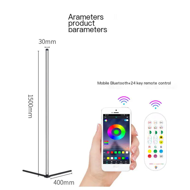 RGB LED Floor Lamp – Smart Color-Changing Ambient Light with Remote & Voice Control