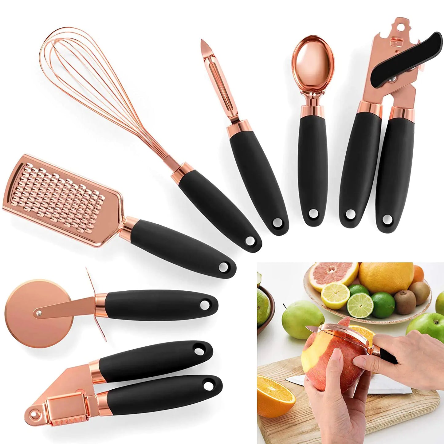 “Stainless steel kitchen gadgets 7 piece set modern minimalist design dark blue”

“Black stainless steel cooking tools set kitchen utensils”

“7 piece stainless steel kitchen tool set for home chefs”

“Modern minimalist stainless steel kitchen accessories set”

“Compact stainless steel cooking gadgets 300×200×80mm”