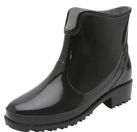 Stylish waterproof rain boots durable slip resistant all weather footwear

Front View:

Waterproof rain boots for women and men with comfortable fit

Side Angle Image:

Durable slip resistant rain boots for wet and muddy conditions

Back View / Heel Detail:

Anti slip sole on waterproof rain boots for safe walking

Sole Close-Up:

Slip resistant tread pattern on waterproof all weather rain boots

Material Texture Close-Up:

High quality waterproof boot material durable for everyday use

Boots in Outdoor Set