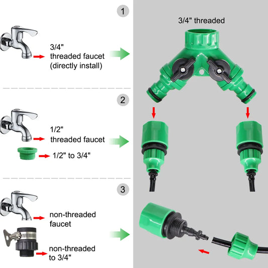 Kit d'arrosage automatique de jardin 50 m – Buses de micro-pulvérisation et de brumisation (30 % de réduction + livraison gratuite)
